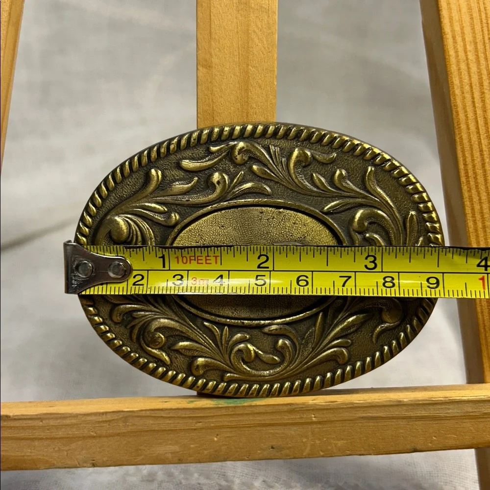 Vintage the Kenny Co DAD 1977 western brass belt buckle limited